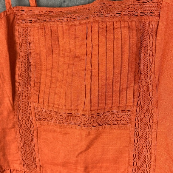 Abercrombie & Fitch Orange Pleated Camisole Crop Top - Picture 2 of 10